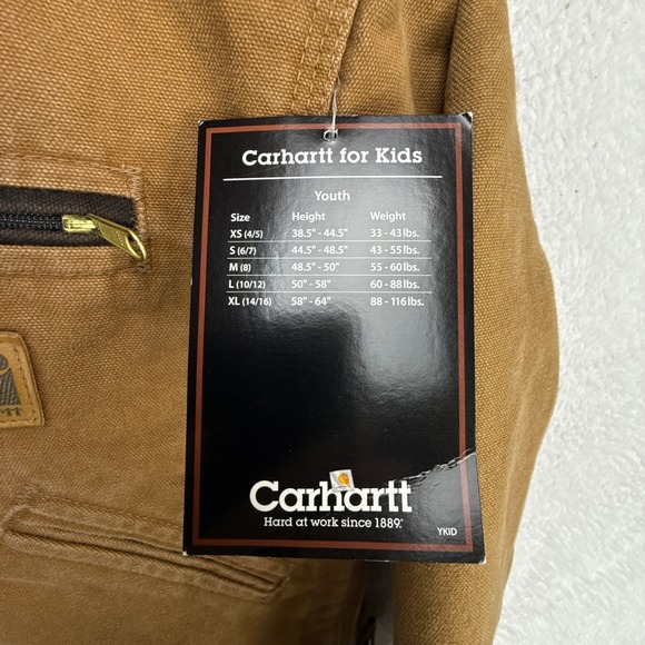 Carhartt Detroit Jacket Fleece Lined Youth Medium (8) YYJ97 BRN Brown NWT NOS - Picture 10 of 12